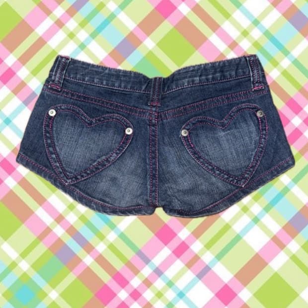 메조피아노깔 하트포켓 숏팬츠 반바지 y2k 갸루