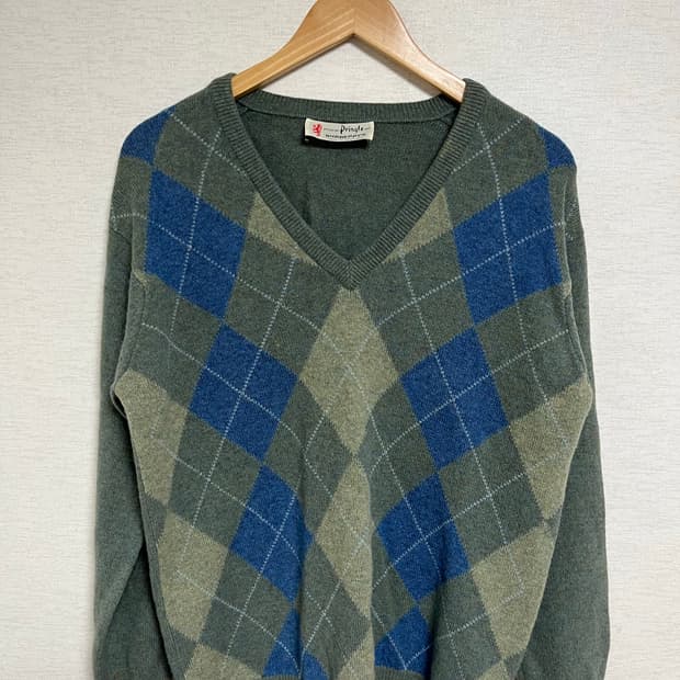 프링글오브스코틀랜드 아가일 브이넥 니트