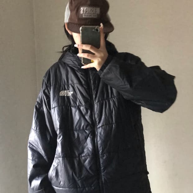 노페 블랙 후드 패딩