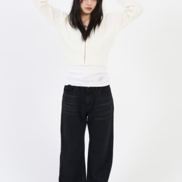 애즈온 나디아 니트 후드집업
