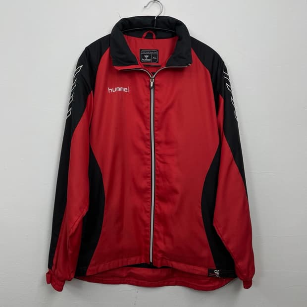 험멜 Hummel 레드 배색 트레이닝 바람막이 집업 XL