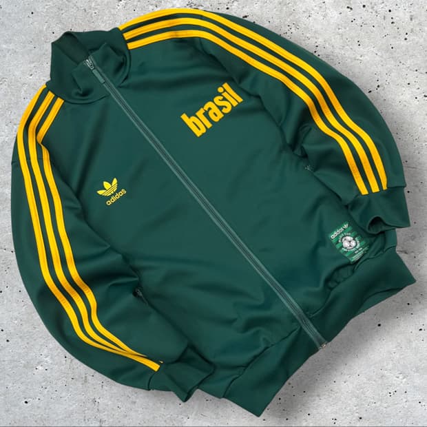 [95] 05s 아디다스 브라질 트랙탑 져지 집업 노초 D742