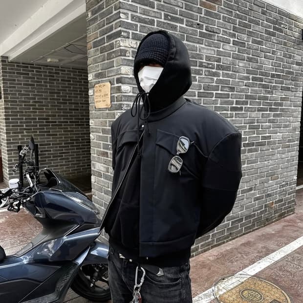 [os] 논노드 padded 패디드 크롭 라이더 자켓