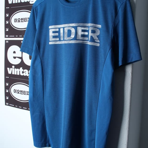 (L-XL) 아이더 반팔 티셔츠 기능성 빅로고 블루-H32960