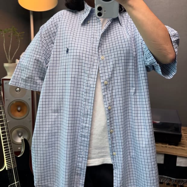 폴로 체크 반팔셔츠