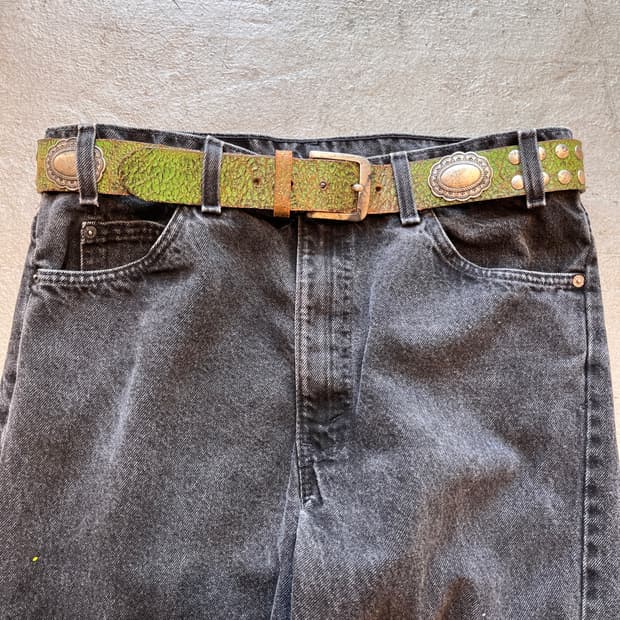 리얼빈티지 스터드 레더벨트 made in Italy