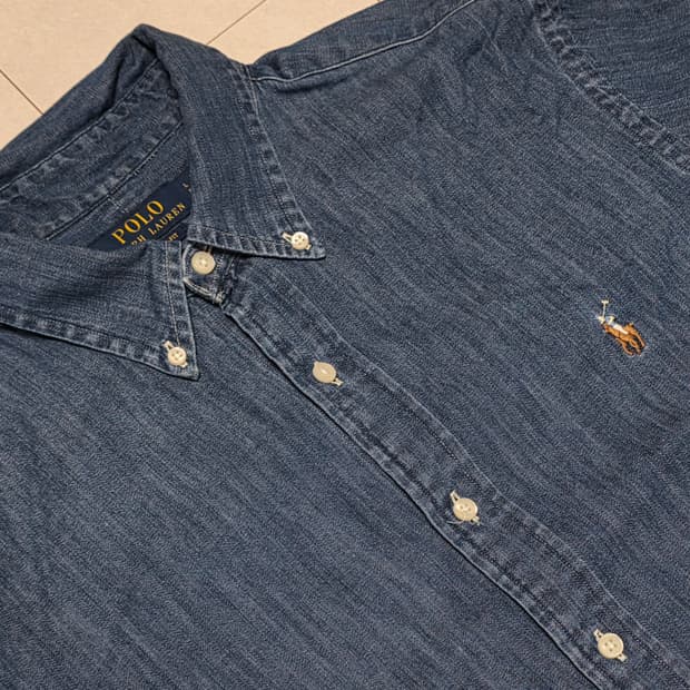 폴로 랄프로렌 클래식핏 데님 셔츠 SP 사이즈 청남방