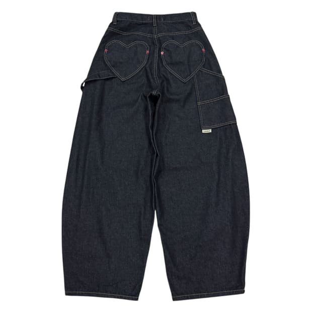 빈티지 하트 포켓 카펜터 데님팬츠 바지 S