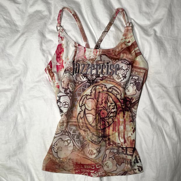 y2k printing vintage sleeveless 슬리브리스 나시