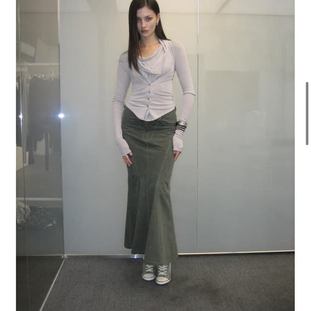 2000아카이브스 draped snap top 라이트 그레이