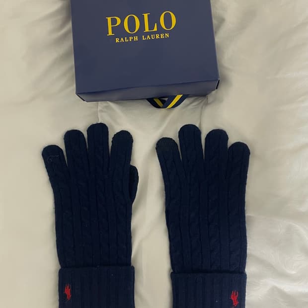 폴로 케이블 장갑 네이비