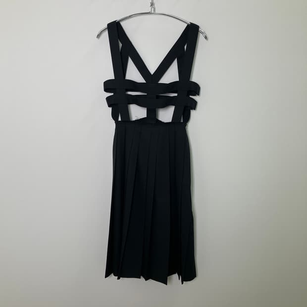 14SS CDG 꼼데가르송 하네스 서스펜더 스트랩 스커트 XS