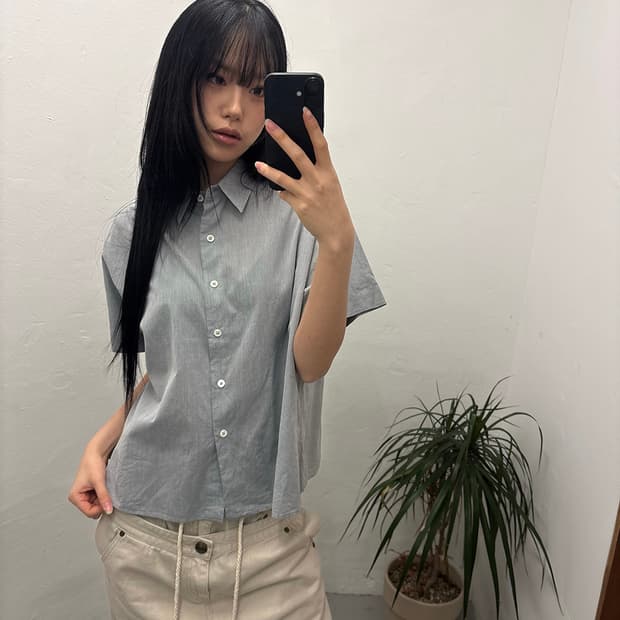 마가렛호웰 MARGARET HOWELL Washed Half Shirt