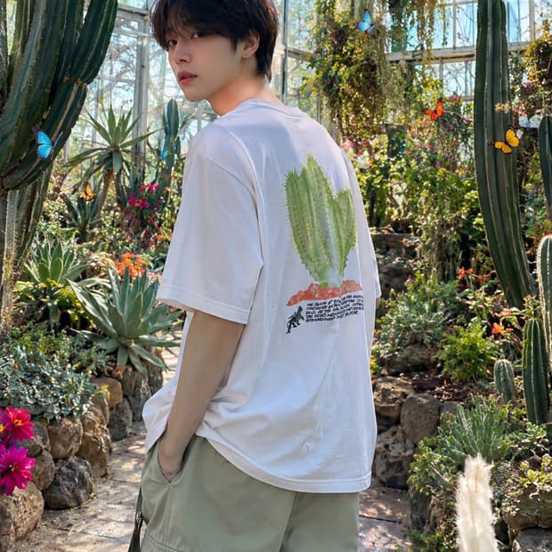 STUSSY 스투시 데저트 블룸 하프 티셔츠