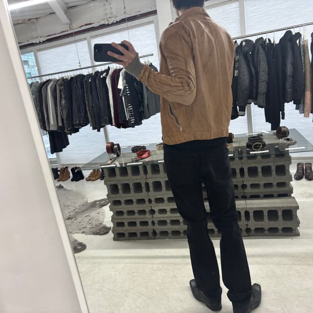 디올옴므 왁스 데님 팬츠