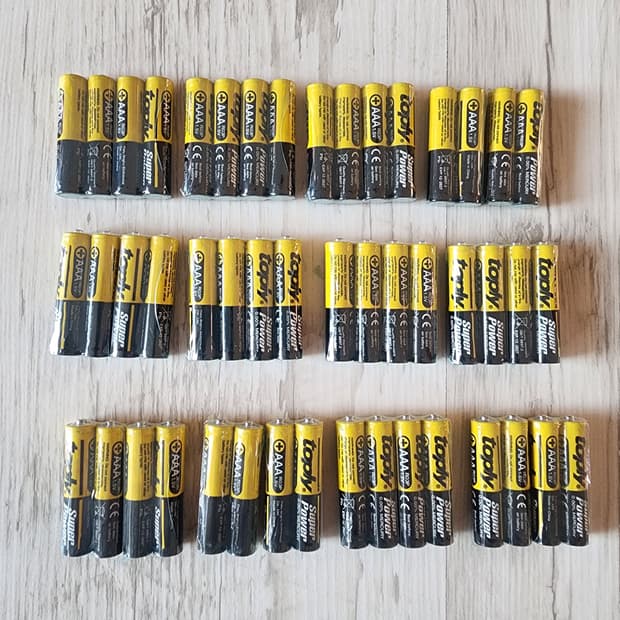 TOPLY AAA건전지 48개 + AA건전지 30개 팜. 1회용 배터리