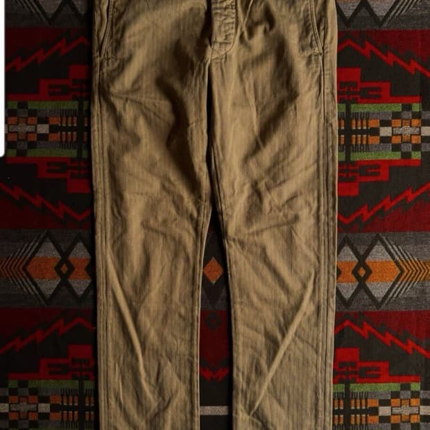 더블알엘 RRL 헤링본 퍼티그 가먼트 다이 올리브 팬츠 30