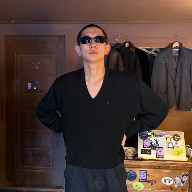 YVES SAINT LAURENT WOOL V-NECK KNIT