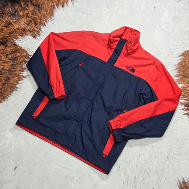 노스페이스 레드 네이비 배색 바람막이