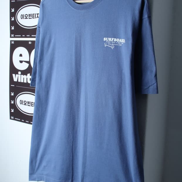 (M-XL) 꼼파뇨 반팔 티셔츠 오버핏 스케이트보드 블루-H32216