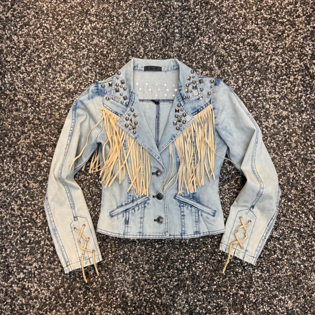 TOV Fringe & Studded 일본 웨스턴 데님 자켓 (55)