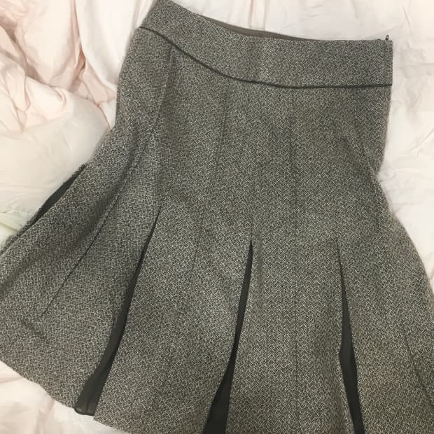 모리걸 빈티지 플리츠 브라운 초코 스커트