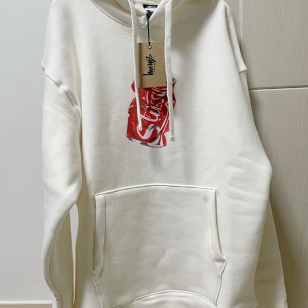 스투시 아이보리 기모후드