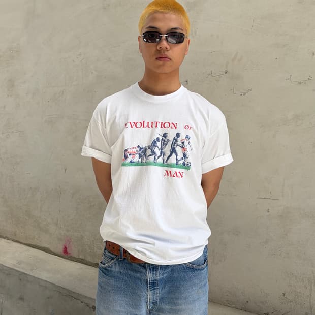 80’s Evolution of man USA print single T