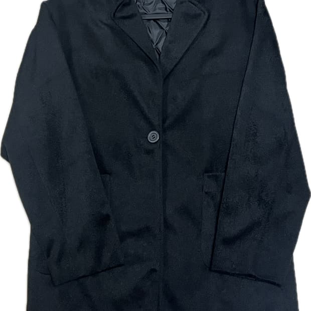 빈티지 블랙  세미 롱코트