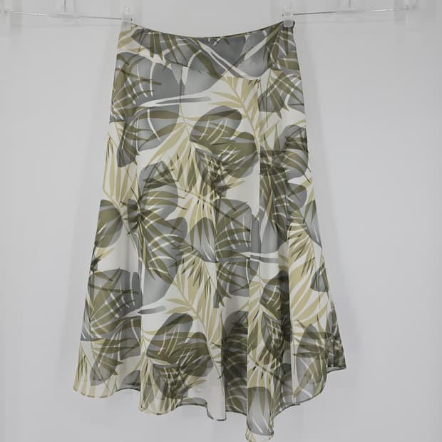 일본 빈티지 나뭇잎 패턴 롱 스커트 쉬폰 치마 28