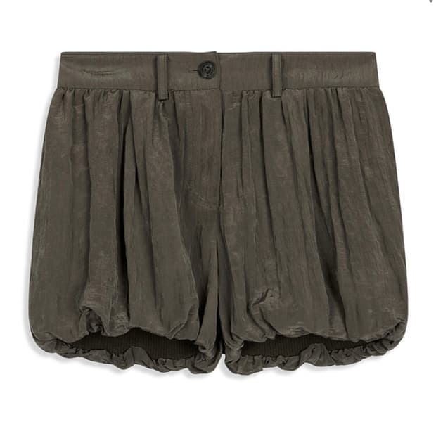 오픈yy CRINKLED GATHER SHORTS, BROWN