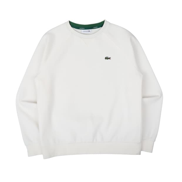 라코스테 화이트 크루넥 스웻셔츠