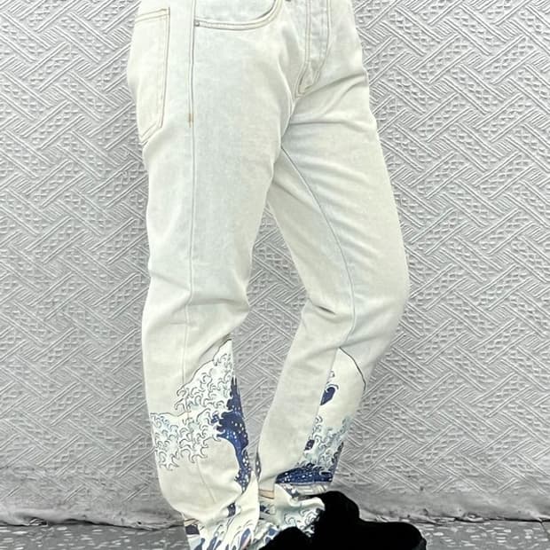 엠앤엠 일본풍 프린팅 스케치 데님팬츠 29인치 C07750