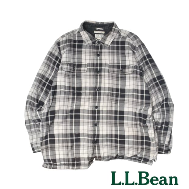 엘엘빈 안감 후리스 체크 셔츠 남방 XL N0743