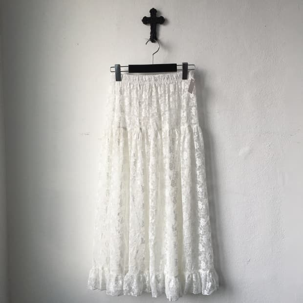Lace see through layered skirt
