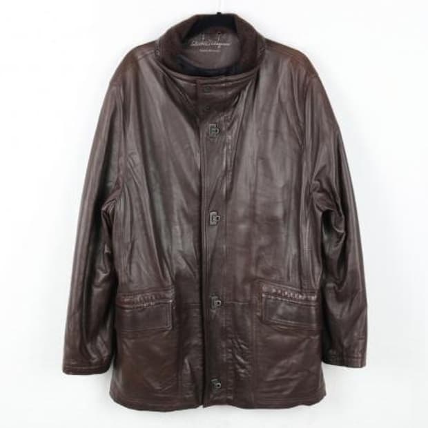90‘s Salvatore Ferragamo 레더자켓