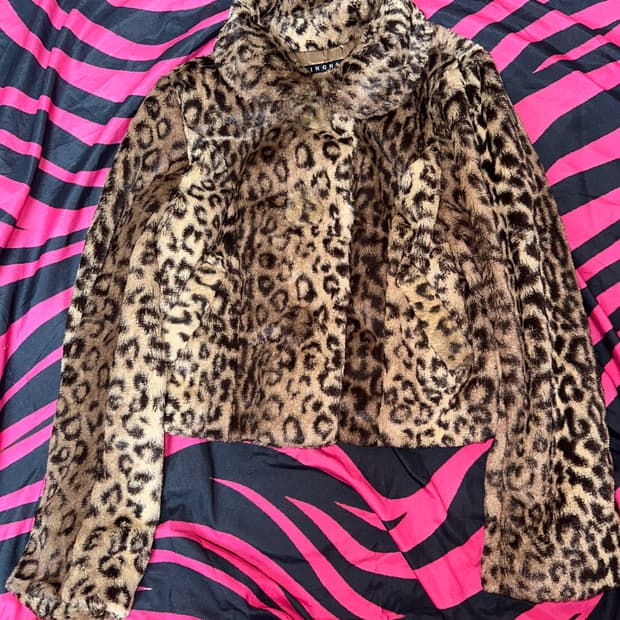 일본빈티지 레오파드 호피 퍼 털 자켓