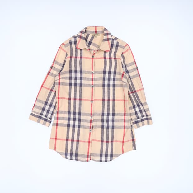 L 버버리 린넨 노바체크 셔츠 남방 0223M2