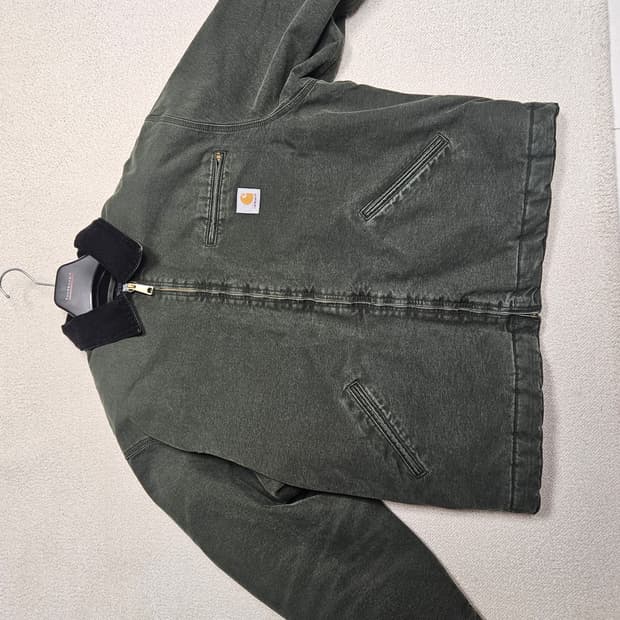 칼하트 wip og 디트로이트 자켓 올리브 블랙스톤캔버스
