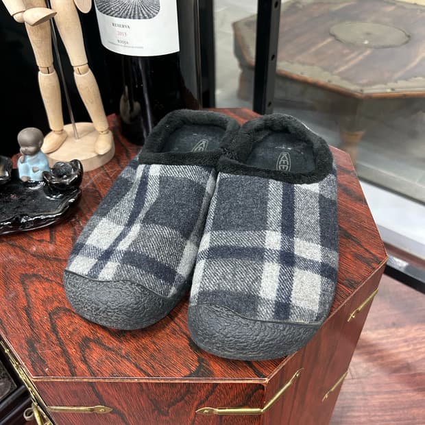 빈티지 킨 KEEN 울체크 플리스 하우저 슬리퍼 size235