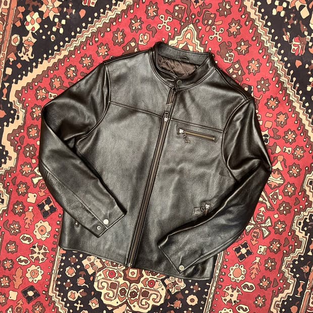 ( M-L) 바이커가죽 소가죽자켓 워크웨어 아메카지 빈티지가죽