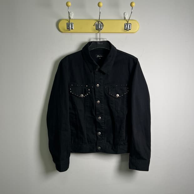 jpn vtg 빈티지 블랙 스터드 데님 자켓 M