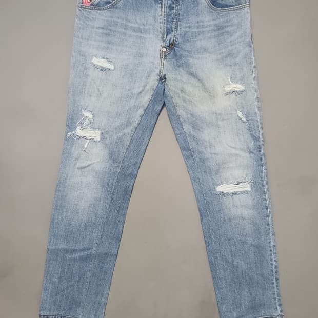 [34] 필립플레인 데미지 워싱 스트레이트진 청바지