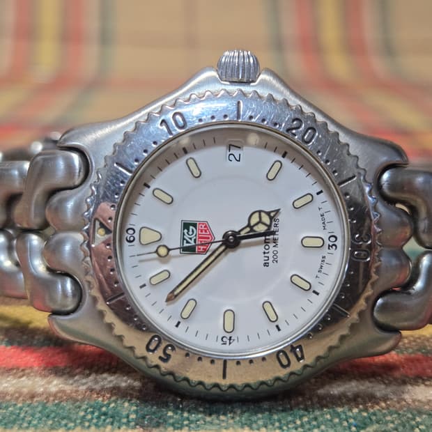 태그호이어 빈티지 피쉬본 38미리, S89-706 오토매틱