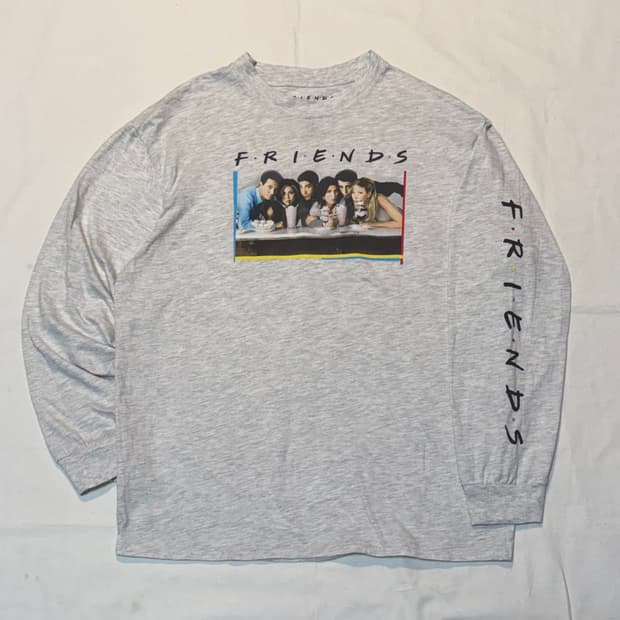 프렌즈 FRIENDS 빈티지 롱슬리브 티셔츠 멜란지 그레이