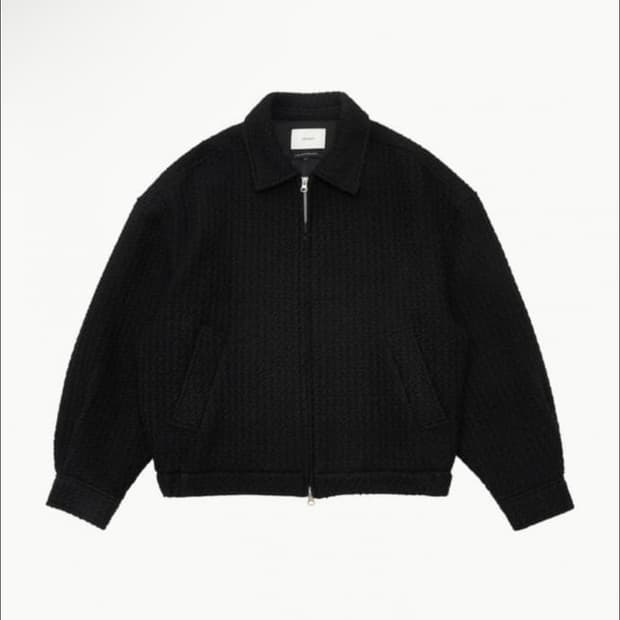 아모멘토 트위드 집업 블루종