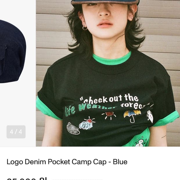 프라블럼올웨이즈 Logo Denim Pocket Camp Cap