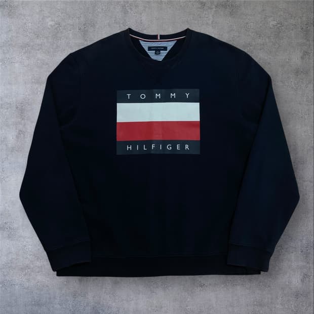 타미힐피거 빅로고 네이비 맨투맨