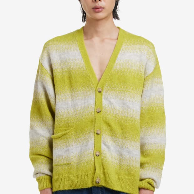 POP TRADING COMPANY 모헤어 스트라이프 가디건 (S, 새상