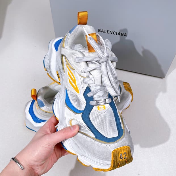 (정품/새상품) 발렌시아가 카고 스니커즈 오렌지 블루